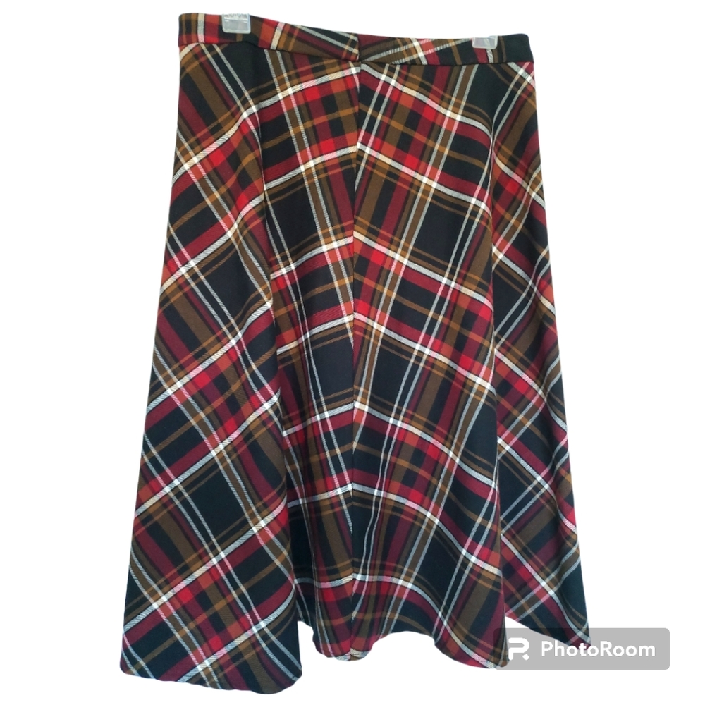 89th & Madison Plaid A Line Skirt Size 6 - Picture 1 of 9